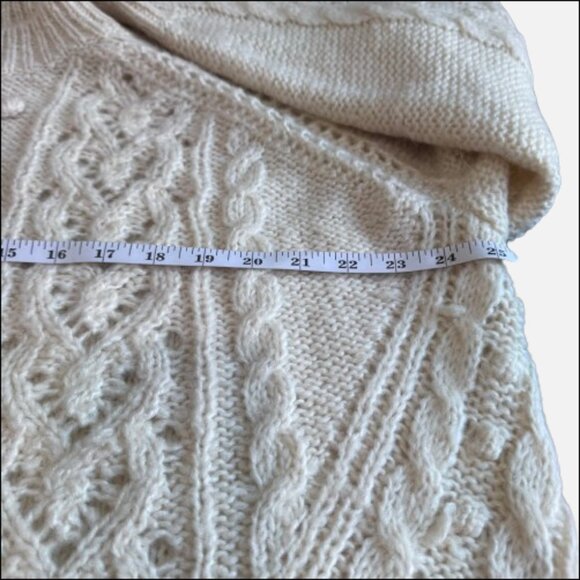 J. Crew Alpaca Wool Cable-Knit Pointelle Popcorn Bobble Flowers Sweater (SZ XXL) - Picture 14 of 16